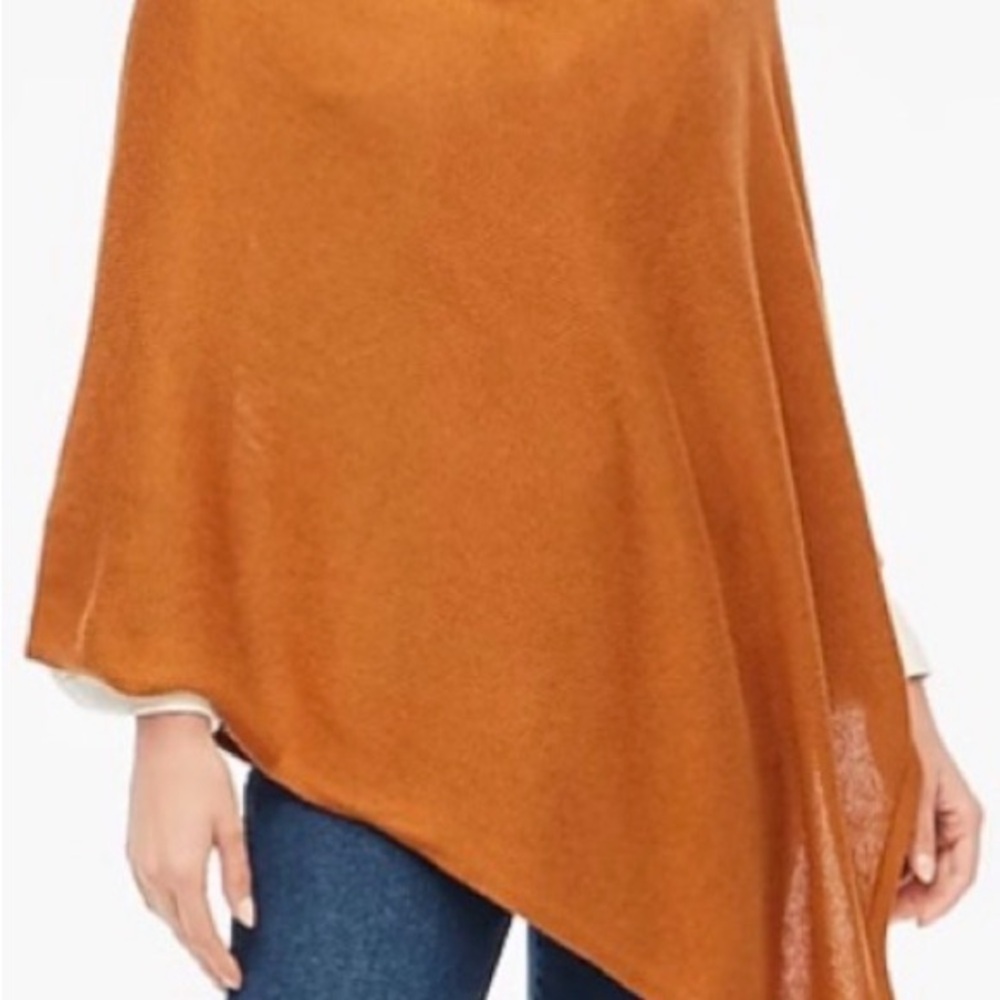 NWOT…J. Crew Terra-cotta/Rust Cotton and Cashmere Knit Poncho - Picture 3 of 7